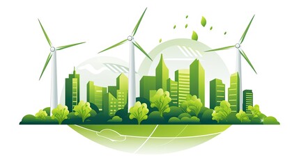 Wall Mural - Green environmental protection icon