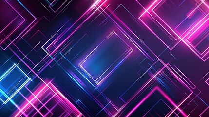 Wall Mural - Neon abstract texture background with geometric lines, rectangle form shapes