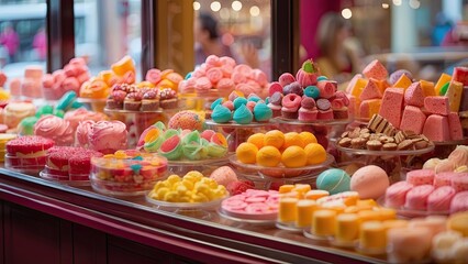 Wall Mural - colorful sweets in the shop window