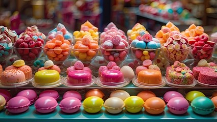 Wall Mural - colorful sweets in the shop window