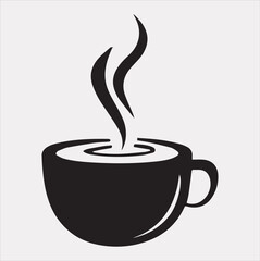 coffee shop cup logo vector Silhouette on a White Background