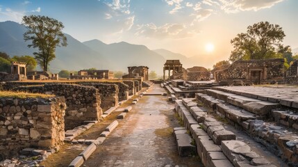 Wall Mural - The ruins of ancient cities like Pompeii and Mohenjo-daro offer glimpses into the daily lives and customs of vanished civilizations.