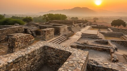 Canvas Print - The ruins of ancient cities like Pompeii and Mohenjo-daro offer glimpses into the daily lives and customs of vanished civilizations.