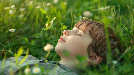 Sticker - The simple act of lying in the grass, looking up at the sky, and daydreaming connects us to childhood and the wonders of nature.