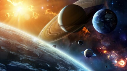 the solar system is constantly in motion, with planets orbiting the sun and moons orbiting their res