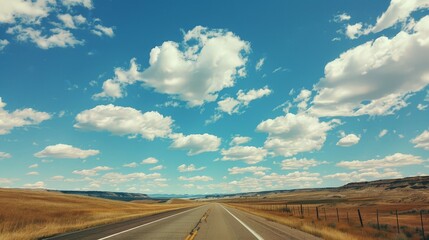 Wall Mural - The vastness of the sky during a road trip creates a sense of adventure and possibility, encouraging exploration and new discoveries.