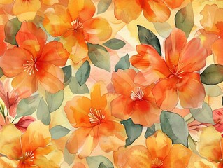 Canvas Print - Colorful watercolor painting of flowers provides an ideal abstract background, suited as a wallpaper and potential best-seller