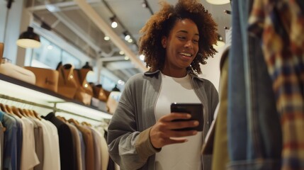 Wall Mural - Trying on clothes in-store lets you see and feel how they fit and look on you.