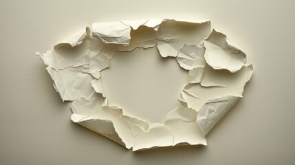 Canvas Print - Paper torn with central hole