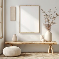 Poster - A minimalist entryway design emphasized by a large vertical frame, perfect as abstract, wallpaper, and background for a best-seller