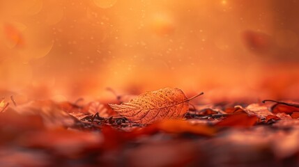 Sticker - Autumn Leaves Blurred Background