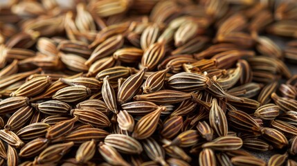 Wall Mural - Cumin seeds displayed in full frame as a textured background for food seasoning