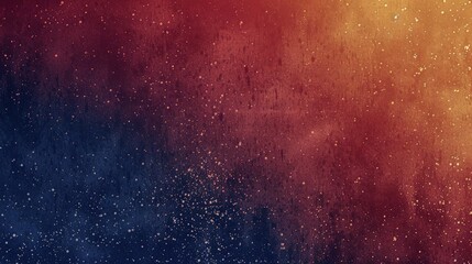 Wall Mural - A gradient background with deep navy, ruby red, and bright amber, featuring a grainy texture and subtle noise to create a sophisticated, blurred banner.
