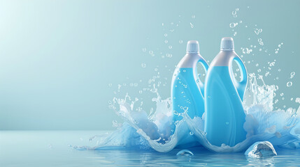 Wall Mural - Dynamic Detergent Advertisement with Captivating Liquid Splash