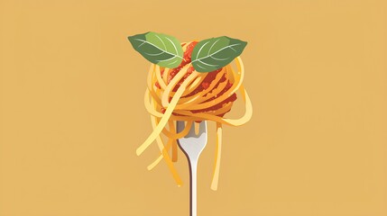 Wall Mural - spaghetti and fork