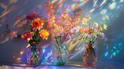 Wall Mural - flowers in glass vase