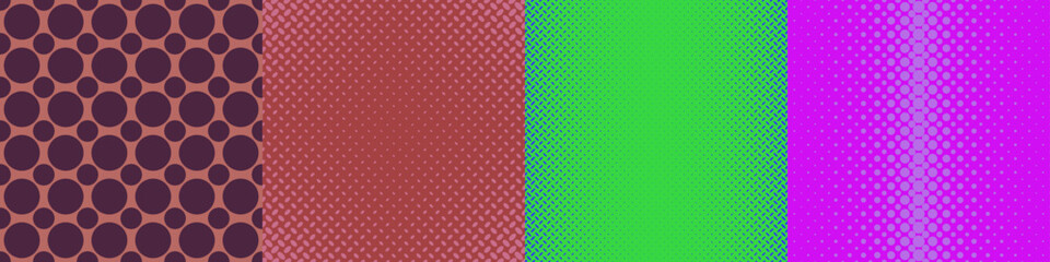 Poster - abstract geometric halftone pattern set