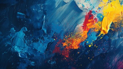 Wall Mural - Vibrant Abstract Art with Splashes of Color