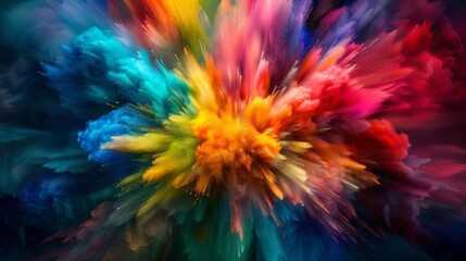 Wall Mural - Vibrant Explosion of Colorful Paint Splatters