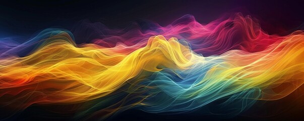 Wall Mural - Vibrant Abstract Art with Colorful Waves and Ripples