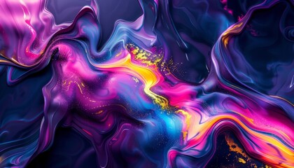 Wall Mural - Vibrant Abstract Art with Swirling Colors and Light Effects