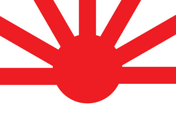 Wall Mural - Red sun with sunlight rays circle Japanese style icon vector design