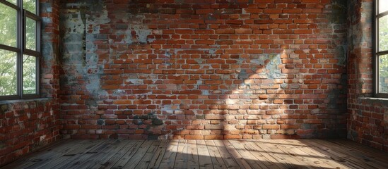 Wall Mural - Background of a brick wall in a rural room