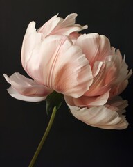 pastel pink white peony closeup floral wallpaper, beautiful flower background petals macro shot