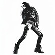 © artisticALLY - Edgy Man in Leather Jacket Silhouette