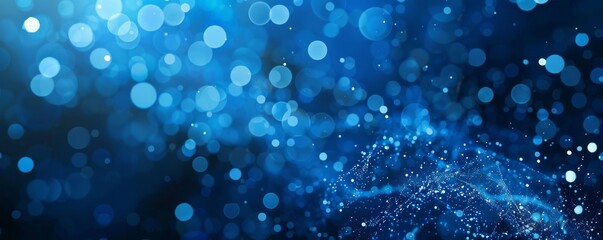 Abstract blue bokeh lights background