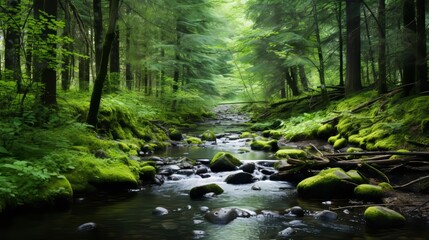 Canvas Print - Mystical Forest Stream.