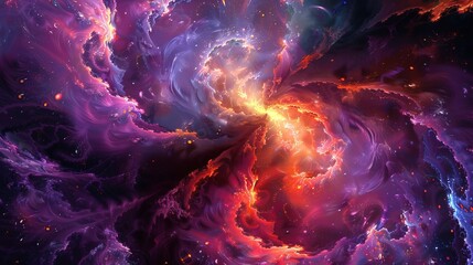 Wall Mural - abstract fractal background with space theme - stunning digital art featuring intricate patterns and