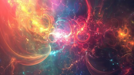 Wall Mural - abstract fractal background with space theme - stunning digital art featuring intricate patterns and
