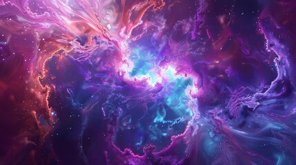Wall Mural - abstract fractal background with space theme - stunning digital art featuring intricate patterns and