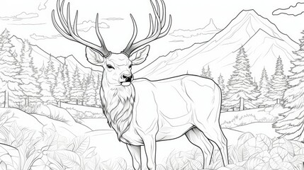 Wall Mural - deer in the snow