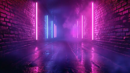 Wall Mural - futuristic glowing neon background with high-tech lines, abstract illuminated design for technology 