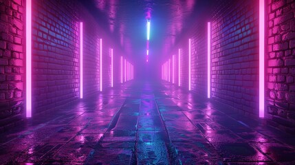 Wall Mural - futuristic glowing neon background with high-tech lines, abstract illuminated design for technology 