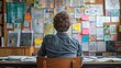 © Wahyu - Person in Denim Jacket Looking at a Bulletin Board Full of Notes