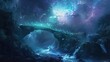 © Korn - A mysterious, glowing intergalactic bridge., image of galaxy universe space beautiful like magic in dream.