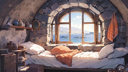 Wall Mural - 中世の修道士の部屋_3