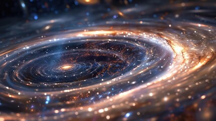 Wall Mural - a grand, mysterious gravitational lens effect on a distant galaxy., image of galaxy universe space b