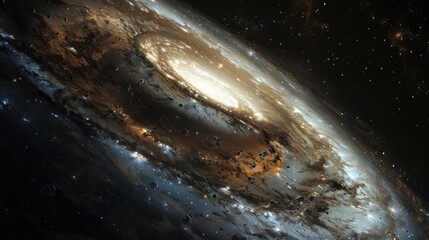 Wall Mural - a grand spiral galaxy with mysterious, dark regions., image of galaxy universe space beautiful like 