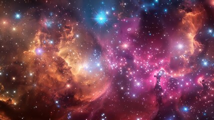 Wall Mural - a stunning cosmic harmony of bright, colorful stars., image of galaxy universe space beautiful like 