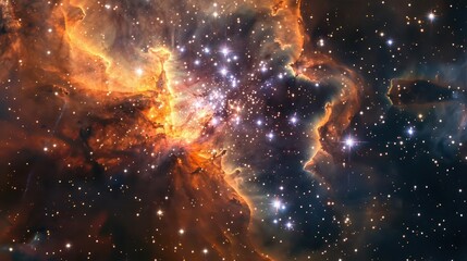 Wall Mural - a star-forming region with bright, newborn stars and cosmic dust clouds., image of galaxy universe s
