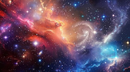 Wall Mural - a stunning cosmic arch with vibrant stars and galaxies., image of galaxy universe space beautiful li