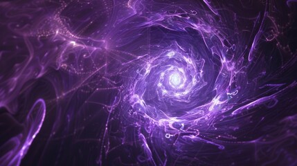 Canvas Print - space purple sacred geometry vortex background - abstract line art with circles & hexagons