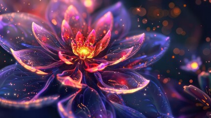 Wall Mural - a stunning cosmic blossom with vibrant, unusual shapes., image of galaxy universe space beautiful li