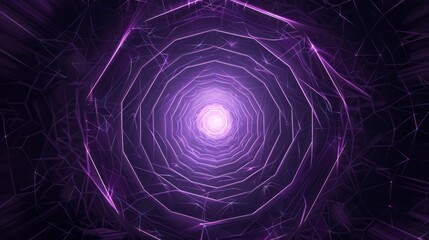 Canvas Print - space purple sacred geometry vortex background - abstract line art with circles & hexagons