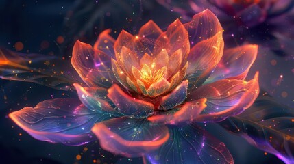 Wall Mural - a stunning cosmic blossom with vibrant, unusual shapes., image of galaxy universe space beautiful li