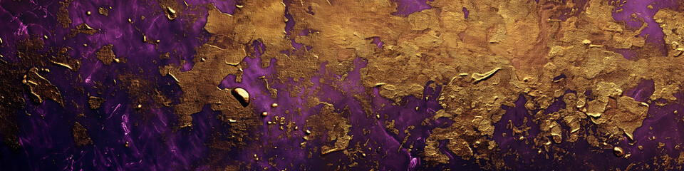 Wall Mural - A purple background with gold paint and gold specks